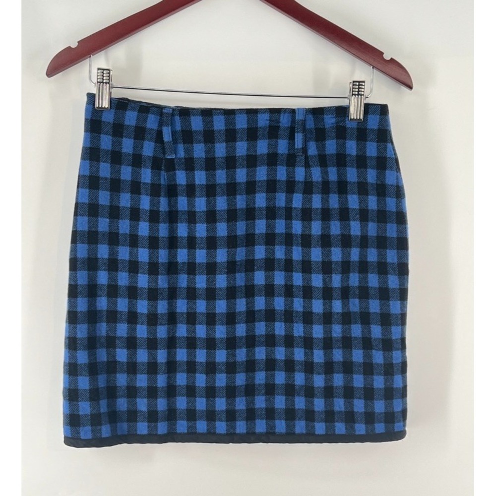 Vtg 90s Blue Plaid Wool Cashmere Mini Skirt 4 Made In Italy Preppy Twee Clueless